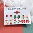 thumbnail image 1 of Christmas Series Snowflake Bell Stud Earrings Combination Set, 1 of 1