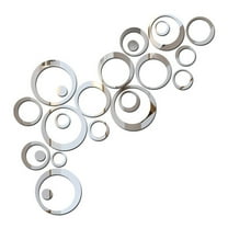Miyuadkai Stickers Clearance Decal Circles Wall Decor 3D Sticker Vinyl Home 24Pcs Mural Diy Removable Home Decor Home Decor Silver
