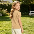 thumbnail image 6 of Teylalorva T-Shirt for Girls, Summer Trendy Puff Short Sleeve Crewneck Kids Cute Casual Tee Yellow Size 6, 6 of 7