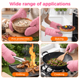 thumbnail image 2 of M Buder 4-Piece Oven Mitts Set, 392°F Heat Resistant Cotton Oven Gloves with Pot Holders, Non-Slip for Cooking, Baking, BBQ, Pink, 2 of 7