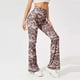 thumbnail image 1 of Liquidación ICHUANYI, pantalones de Yoga con estampado de ondas de agua de cintura alta para correr, informales, de verano para mujer, pantalones largos con corte de bota ICHUANYI WER2023082202565, 1 of 4