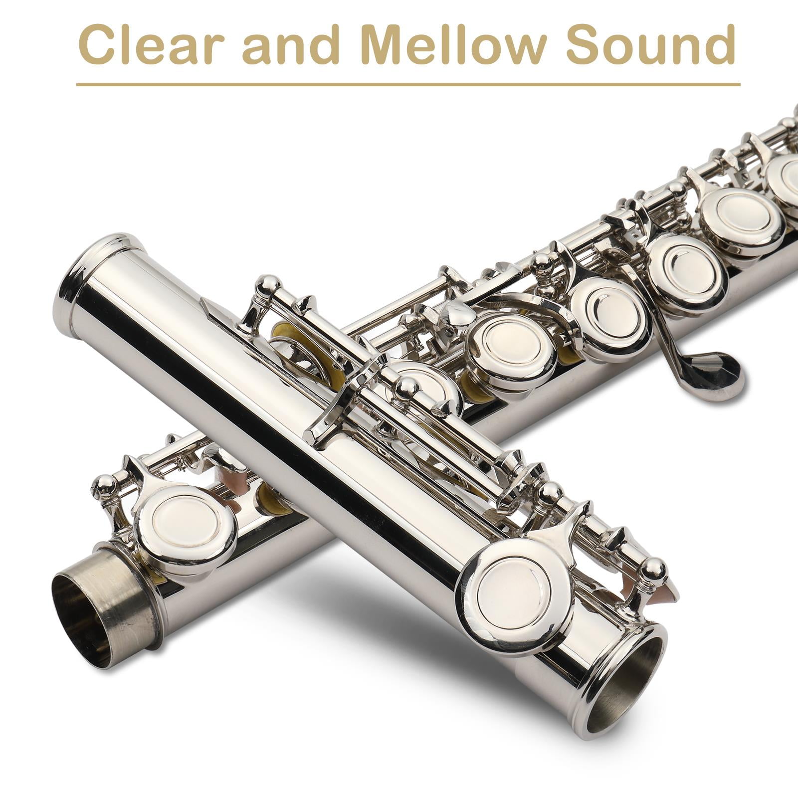 Ktaxon Nickel Plated C Closed Hole 16 Key Flute for Student Ktaxon Nickel Plated C Closed Hole 16 Key Flute for Student