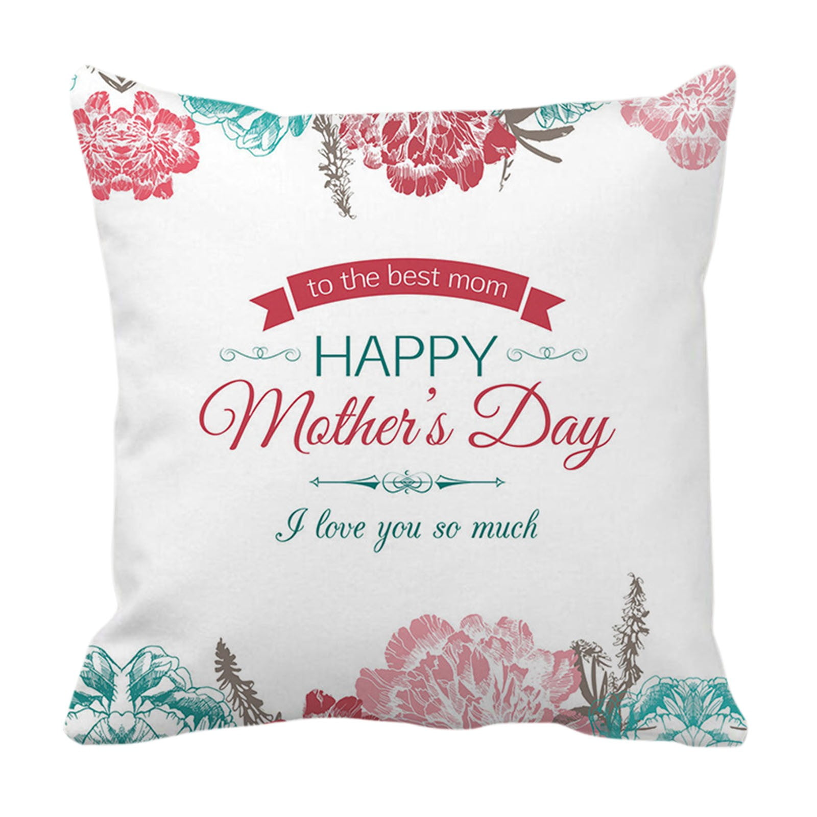 Book Gift This mom Loves Reading and her Kinds Books Mother Throw Pillow Multicolor 16x16 