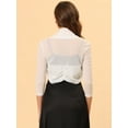 thumbnail image 4 of DARING DIVA Semi Sheer Elegant 3/4 Sleeves Blouse 2XL White, 4 of 6