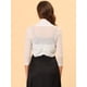 thumbnail image 4 of Semi Sheer Elegan Mangas Largas Bolero Shrug Tops para Mujer Blanco L, 4 of 5