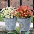 thumbnail image 3 of 8 Bundles Artificial Daisies Flowers Outdoor UV Resistant Fake Foliage Greenery Faux Plants Shrubs Plastic Bushes for Window Box Hanging Planter Farmhouse Indoor Outside Decor(Red), 3 of 7