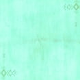 thumbnail image 1 of Ahgly Company Machine Washable Indoor Square Solid Turquoise Blue Modern Area Rugs, 4' Square, 1 of 4