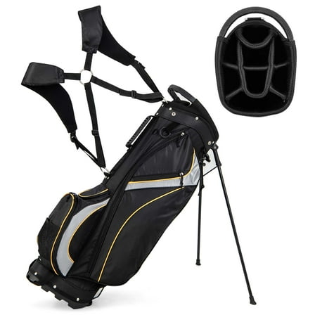 Costway Golf Stand Bag Portable Lightweight Golf Carry Club Bag w/ 8-way Divider