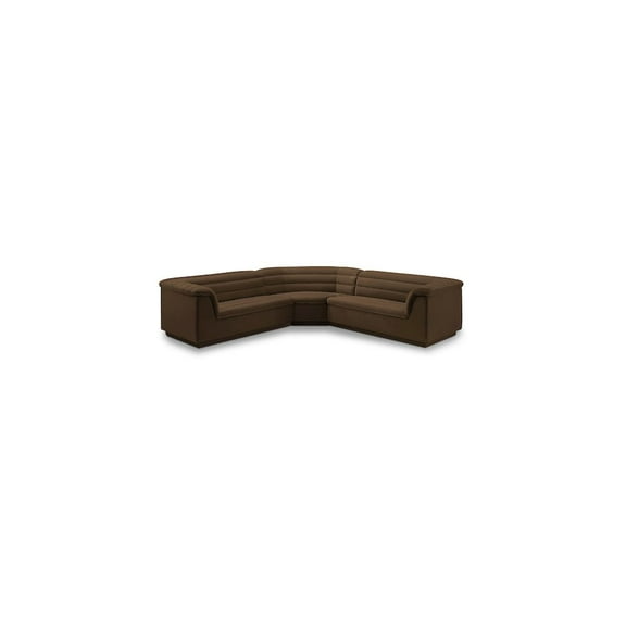Meridian Furniture Cascade Brown Velvet Fabric Modular Sectional
