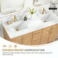 thumbnail image 5 of Karachi 60" Double Bath Vanity in Acacia Classic Gray with Composite Stone Top, 5 of 16
