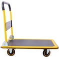 thumbnail image 4 of Noaman Foldable Platform Truck Push Dolly 330 lb Capacity, 28.7" x 18.8" x 32.6", Steel Construction with 4" Swivel Casters, Black and Yellow, 4 of 14