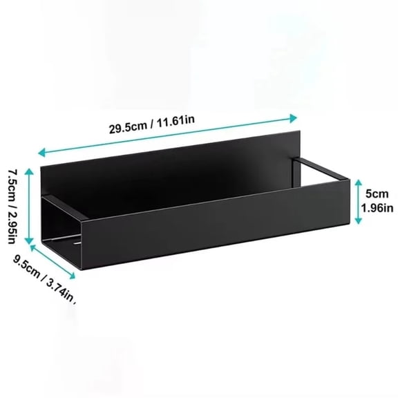 Strong Magnetic Spice Rack for Refrigerator, Black Metal Kitchen Storage Organizer for Side of Fridge, Heavy-Duty Magnet Shelf for Jars and Spices