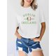 thumbnail image 1 of Camiseta estampada 100 % algodón para mujer, de manga corta y cuello redondo, para uso diario informal, 1 pieza, camiseta de ocio., 1 of 6