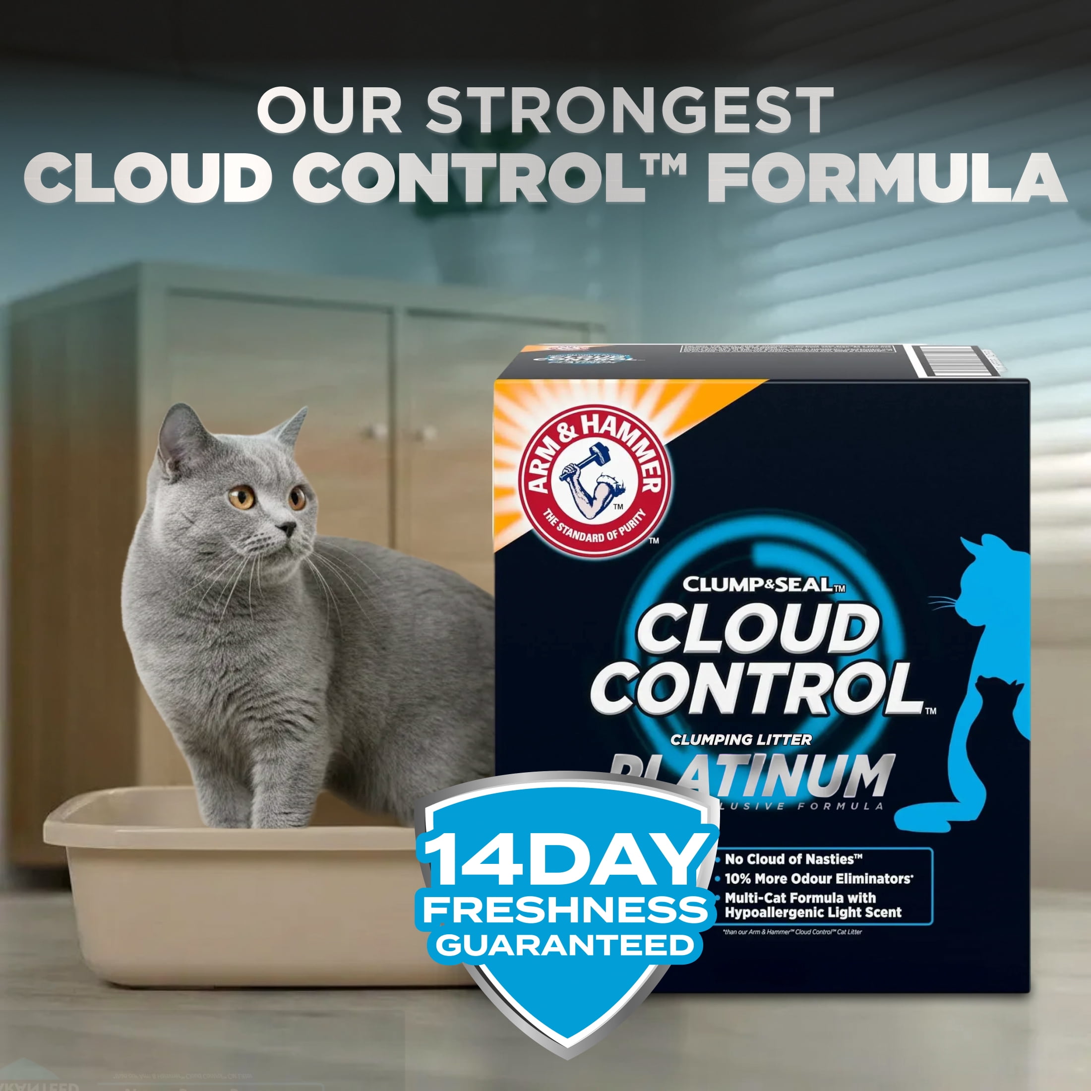 Arm &Hammer Platinum Cloud Control, Clumping Cat Litter, Dust-Free, Value Size, 16.78kg