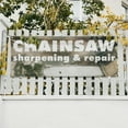 thumbnail image 4 of Chainsaw Sharpening and Repair Banner Sign 18 Inch x 48 Inch | 13 oz Vinyl with Metal Grommets | Heavy-Duty Single-Sided Outdoor Durable Printed High-Quality Weatherproof | Made in the, 4 of 6