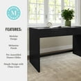 thumbnail image 6 of Martha Stewart Home Office Modular 2 Drawer Desk in Black with Oil Rubbed Bronze Hardware, 6 of 11
