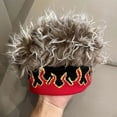 thumbnail image 5 of Jiibva Men Wig Hat, Fake Hair Hat for All Ages Flame Knitted Hat with Hair Attached Funny Short Hair Wig Headband Novelty Hat with Wig Spiked, 5 of 7