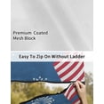 thumbnail image 6 of 4th of July RV Awning Sun Shade Screen 9'X7' American Flag Gnome Mesh Sunscreen Patriotic Star Fireworks Awning Shade Screen with Zipper UV Blocker Completed Kits for RV Motorhome Camper, 6 of 7