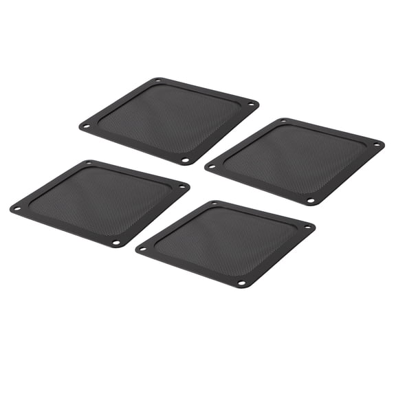 Xirurus 4PCS 120mm / 4.72 inches PC Fan Dust Filter Magnetic Frame, Computer Cooler PVC Mesh Grills for Case Power Supply, Black