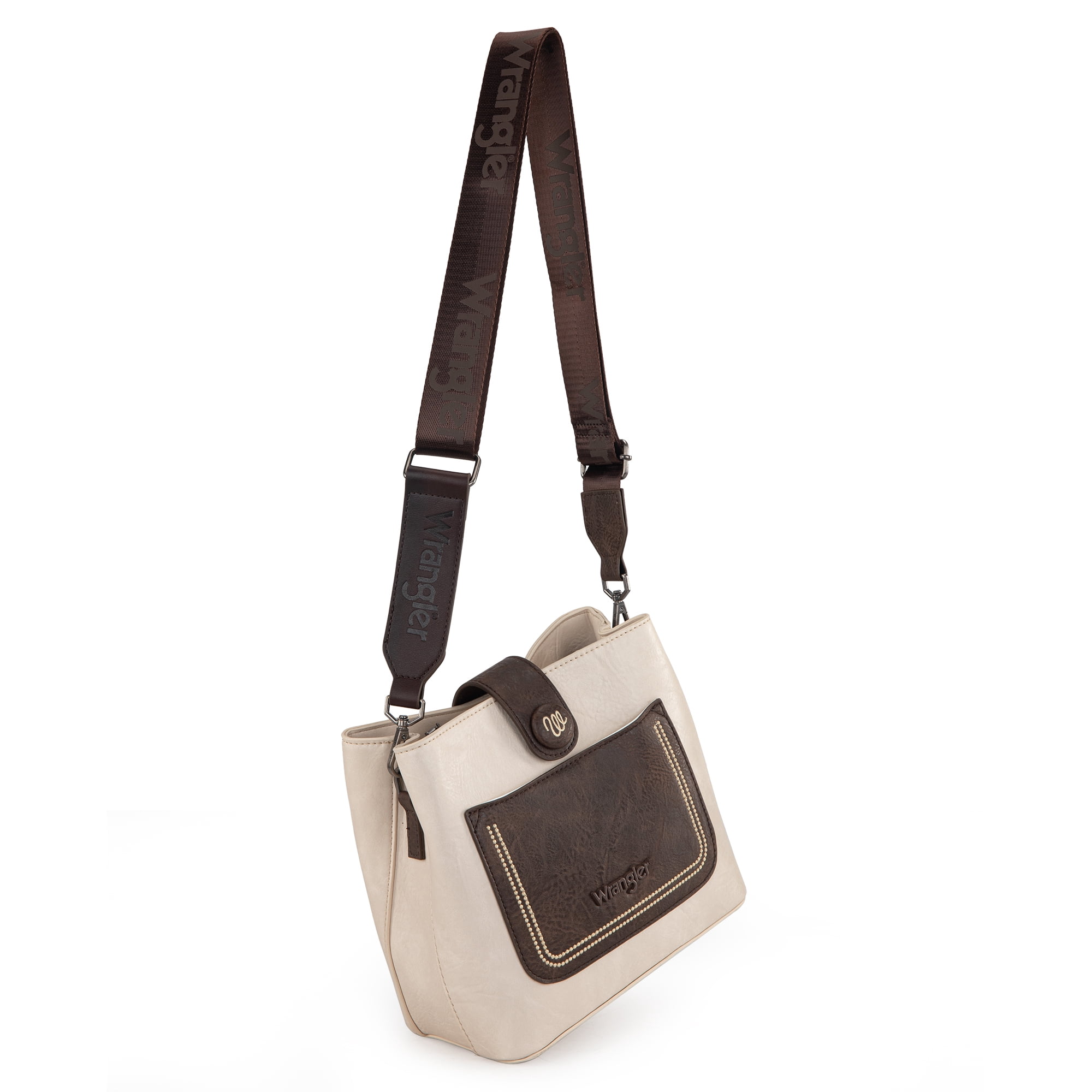 Wrangler Vintage Crossbody Purses for Women Purses and Handbags for Gift 8''H, Beige & Coffee