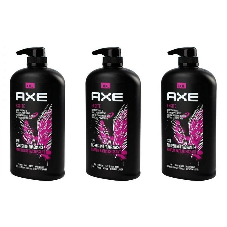 Angi Men's Liquid Body Wash Shower Gel Excite Crisp Coconut Black
