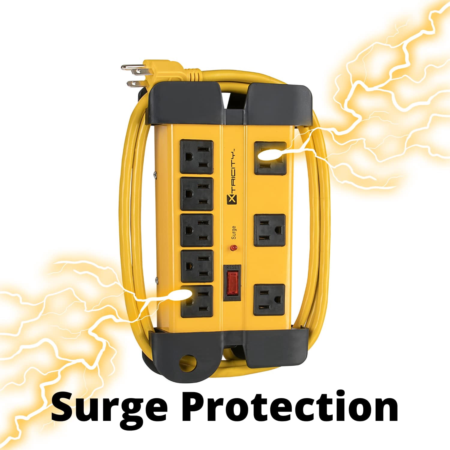 Xtricity 8-Outlet Heavy Duty Grounded Surge Protector Power Strip, 1200J, 6 Foot