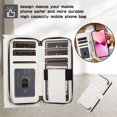 thumbnail image 2 of YEYKX Wallet Case for iPhone 12 Pro Max 6.7inch with Wrist/Shoulder Strap, 9 Card Slots Zipper Purse Luxury Leather Stand Checkered Cell Phone Cover,White,For iPhone 12 Pro Max, 2 of 10