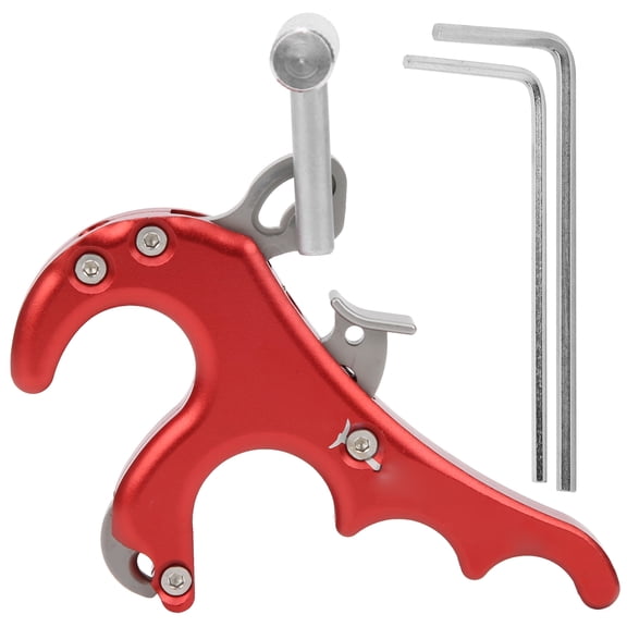 Mgaxyff Bow Release Aids, 4 Fingers Grip Thumb Caliper Metal Release Aids Bow Upgrade Spare Accessories