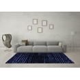 thumbnail image 3 of Ahgly Company Machine Washable Indoor Square Abstract Blue Modern Area Rugs, 7' Square, 3 of 4