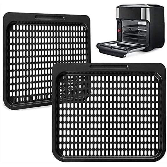 Air Fryer Cooking Tray for Instant Vortex Plus10 Qt, 2 PCS Food Grade Nonstick Replacement Rack Parts Grill Pan Crisper Plate, Dishwasher Safe