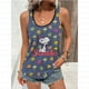 thumbnail image 2 of Camisetas sin mangas para mujer, cuello en U, básicas, con estampado de dibujos animados de Snoopy, informales, negras, sin mangas, estilo playero para vacaciones de verano para mujer, 2 of 5