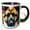 Black/White, variant on 3drose, Cool German Shepherd Dog Face. Family Friendly Digital Art Gift, 15oz Two-tone Black Mug