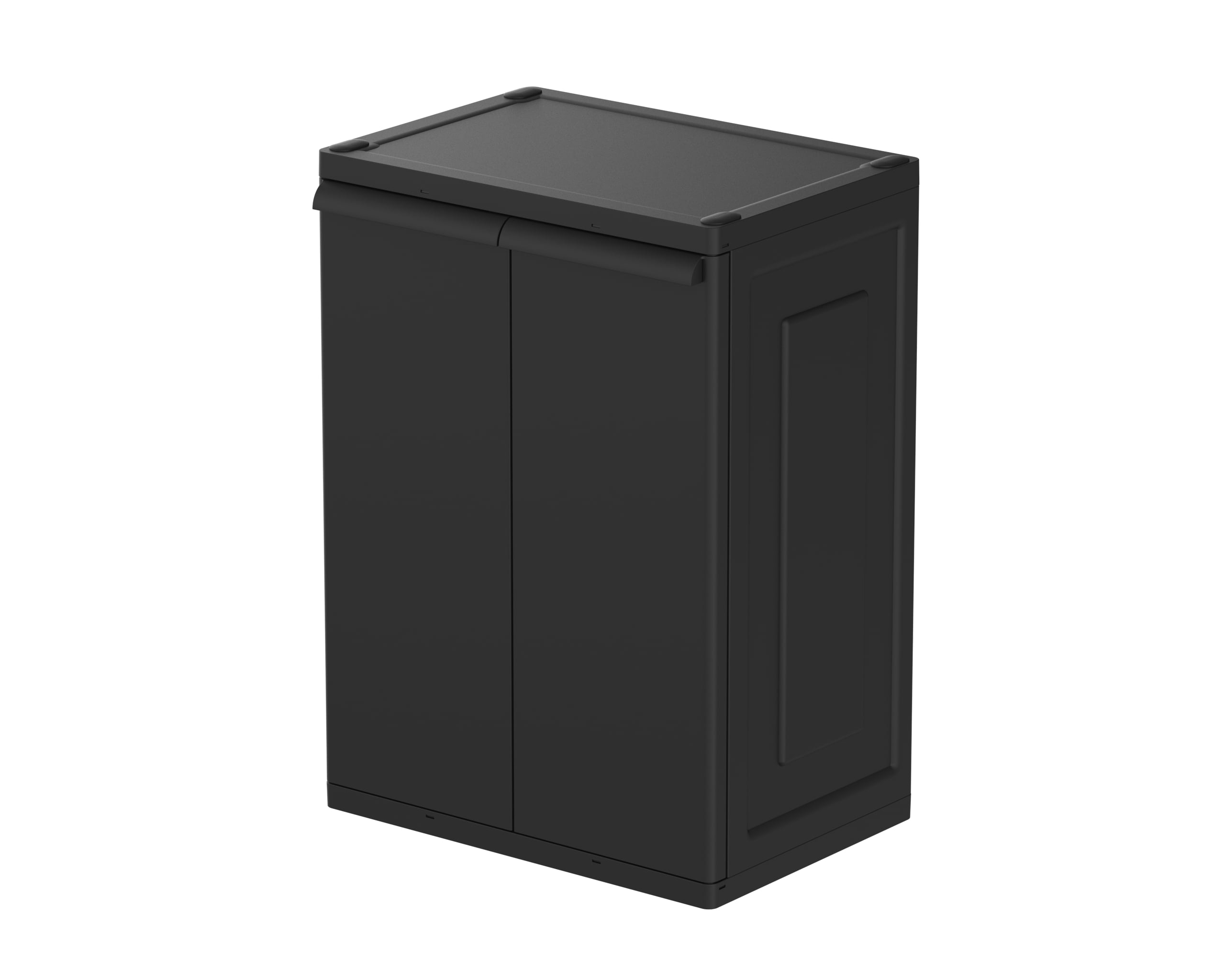 Hyper Tough Plastic Garage Cabinet 2 Shelf 18.5Dx25.47Wx35.43"H, Black Finish