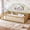 Natural, variant on HICOMILA Full Size Floor Bed with Full Surround Safety Guardrails & Removable Door, Low-to-Ground Gray Pine Wood Transition Floor Bed