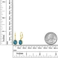 thumbnail image 3 of Gem Stone King 18K Yellow Gold Plated Silver London Blue Topaz Leverback Dangle Earrings for Women (3.60 Cttw, Gemstone November Birthstone, Oval 9X7MM), 3 of 5