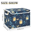 thumbnail image 5 of Yayeee Collapsible Storage Bin with Lid Fabric Closet Decorative Basket with Handles, Blue Fireflies Pattern, 5 of 7