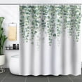 thumbnail image 1 of Cortina de baño, cortina de ducha de plantas verdes, impermeable y a prueba de moho, impresión digital 3D, partición de cortina de baño de bosque, no requiere perforación, 232, 150*180, 1 of 1