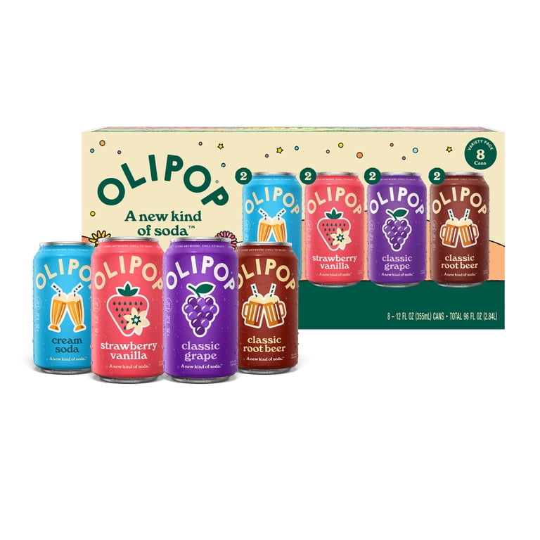 OLIPOP Classics Variety Pack Prebiotic Soda, 12 fl oz, 8 Pack photo 2