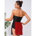 thumbnail image 6 of iiniim Women's Figure Ice Skating Dress Shiny Rhinestones Halter Lyrical Ballet Dancewear Red XXL, 6 of 7