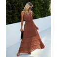 thumbnail image 2 of Vestido PRETTYGARDEN Maxi de Verano para Mujer Rojo Óxido XXL, 2 of 4