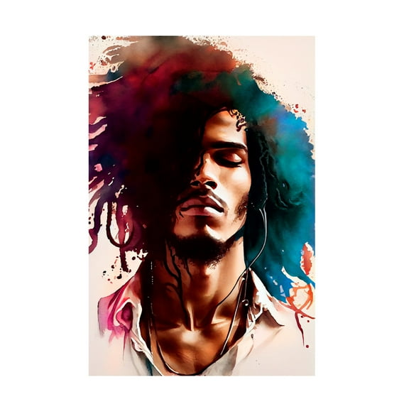 Canvas Wall Art - Sasha 'Music Man IV' Wall Art for Living Room, Bedroom, or Office Décor by Trademark Fine Art - 12 x 19 Inches