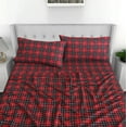 thumbnail image 4 of RUVANTI Flannel Sheets Twin Size - 100% Cotton Double Brushed Twin Sheets Set, Deep Pockets 16 Inches, All Seasons Breathable & Extra Soft Bed Sheets, Warm & Cozy, 3 Piece, Red Plaid, 4 of 7