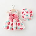 thumbnail image 4 of LYMAYTER Infant Baby Girls Floral Bowknot Dress Sleeveless Sundress Toddler Princess Tutu Dress with Hat, 4 of 9