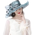 thumbnail image 6 of Organza Church Hats for Women,Big Brim Sun Hats,Fascinator Bridal Tea Party Wedding Hat, 6 of 6