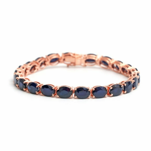 Blue Sapphire Oval Cut Tennis Bracelet,Silver Gold,wedding,Anniversary Gift for women