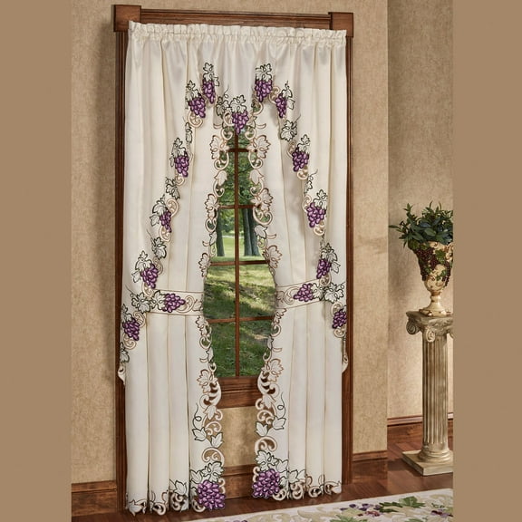 Cabernet Tailored Curtain Pair Light Cream Curtains Tlrd 84 x 63 Inches