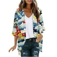 thumbnail image 2 of Mqqzkk 3/4 Sleeve Cardigans For Women Lightweight Cardigan Casual Soft Floral Printed Thin Cardigans with Pockets, 2 of 5