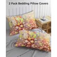 thumbnail image 3 of Orange Spring Floral Pillow Covers Queen Size 2 Pack, Modern Oil Painted Daisy Botanical Soft Bed Throw Pillowcases Breathable Cooling Long Lumbar Body Pillow Sham Cover for Bed Sofa 20''x30'', 3 of 7