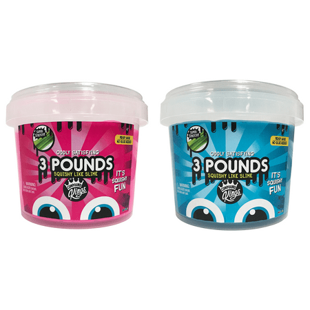 Compound Kings 2-Pack of 3lb Neon Pink & Blue Slime Buckets, 6lbs Total
