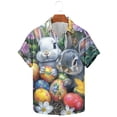 thumbnail image 2 of VBTAPA Easter Shirts for Men Funky Hawaiian Shirts Short Sleeve Easter Egg Print Button Down Shirt Casual Aloha Party Shirts Multicolor XXXL, 2 of 6